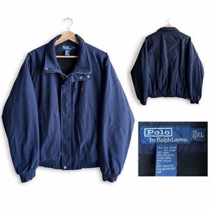 Polo Ralph Lauren Men's Fleece Lined Bomber Jacket Full Zip Size XL Blue Navy